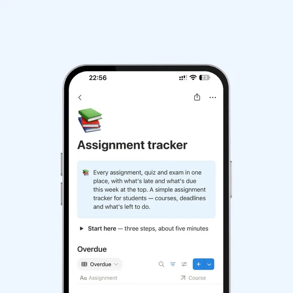 Student assignment tracker