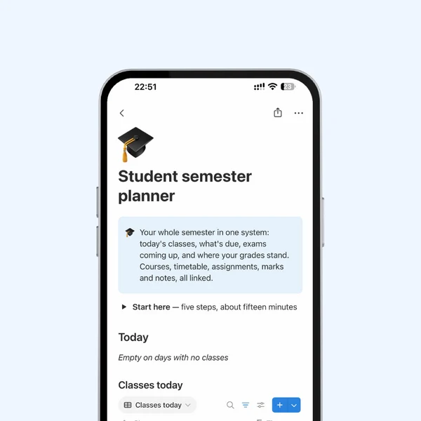 Student semester planner