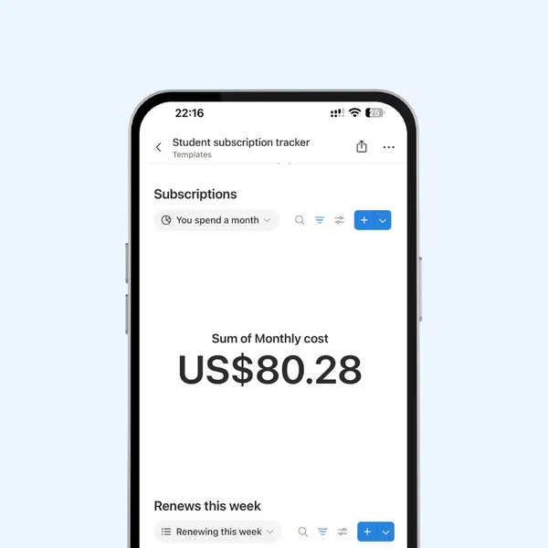 Subscription tracker